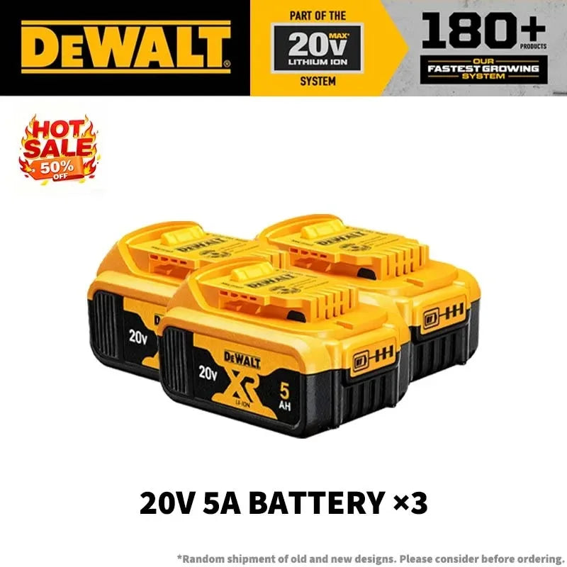 Original DEWALT 20V 5Ah Lithium Battery DCB805 with Full Protection & Long Lifespan Fast Charging 9Ah,6Ah,5Ah,2Ah High Capacity