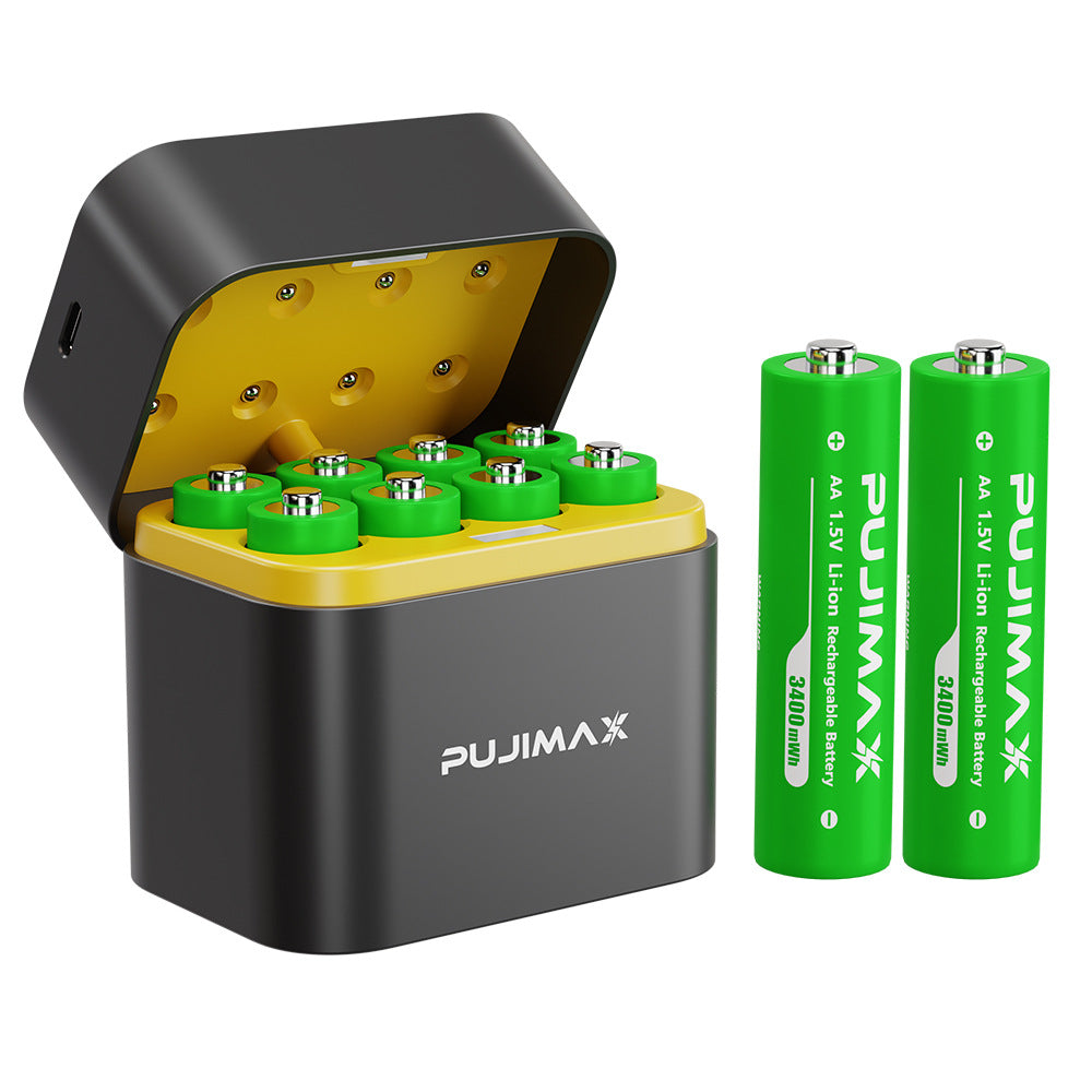 Eight-slot AA Smart Charging Bin Type-c Port 8 Tablets No 5 3400Mwh Lithium Battery Charger Suit