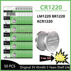 CR1220 45mAh LM1220 BR1220 KCR1220 3V Lithium Battery For Toy Watch Scale Calculator Car Remote Control Mouse Button Coin Cell