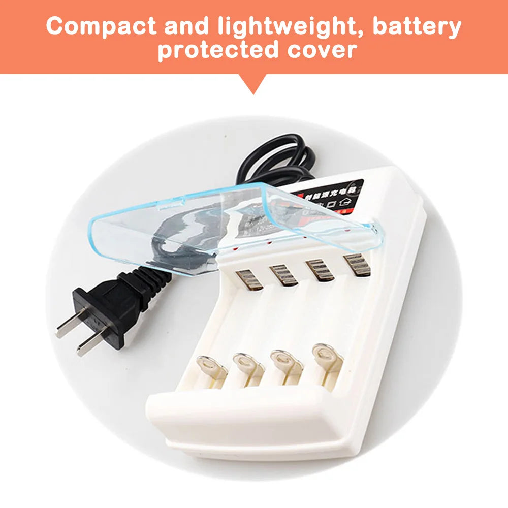 AA  AAA Battery Fast Charger 220V Ni-Cd 4 Slots Rechargeable Smart Charger US / EU Plug for 1.2V Battery Charging With Cover