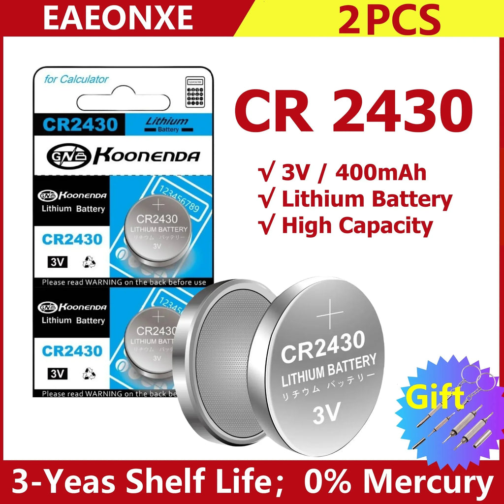 2-50pcs NEW CR2430 3V Lithium Battery CR 2430 DL2430 BR2430 Button Coin Batteries for Key Fob Watch Alarm Clock Remote Control