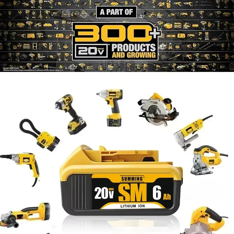 20V 6.0Ah MAX rechargeable lithium-ion battery can replace Dewalt 18/20V battery suitable for Dewalt tool DCF850 DCD796 DCF922