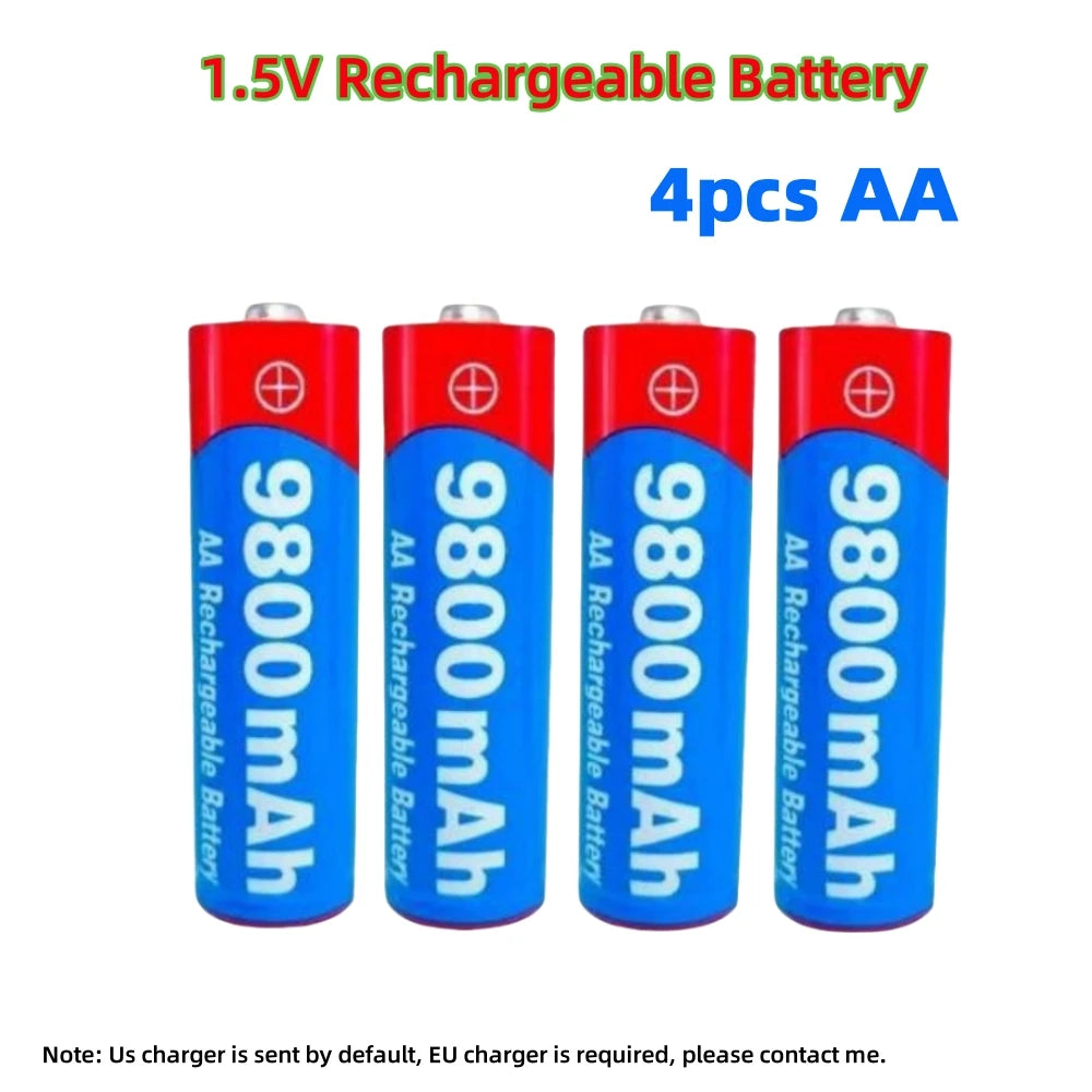 NEW 8800mAh/9800mAh Rechargeable Battery AA/AAA  Alkalinity Battery 1.5V AA/AAA Battery for Clocks Mice Computers Toys So on