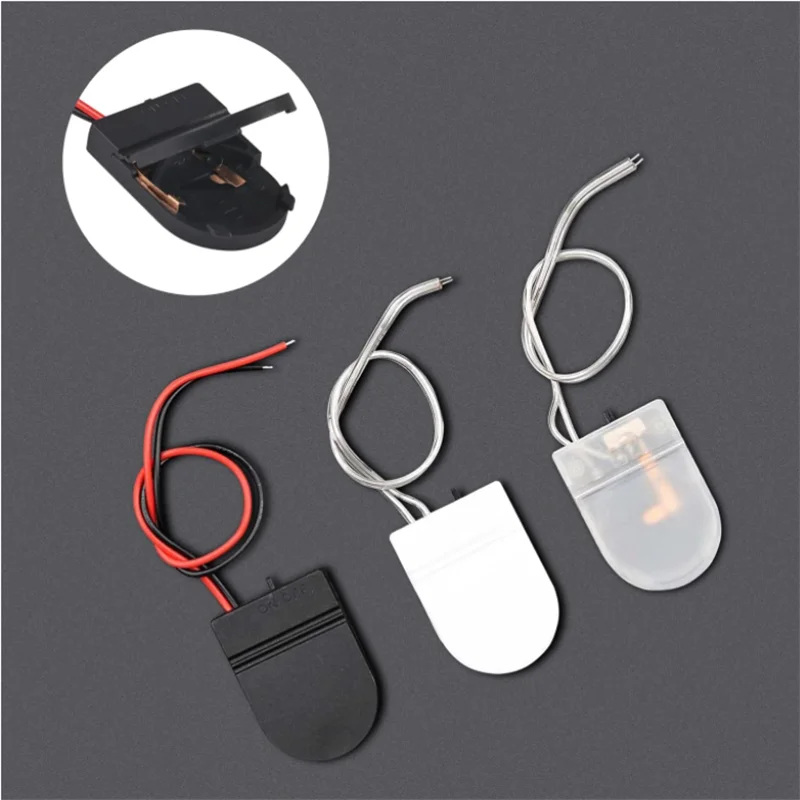 5PCS Single Slot CR2032 CR 2032 Button Coin Cell Battery Holder Case Cover With ON-OFF Switch leads Wire 3V Battery Box