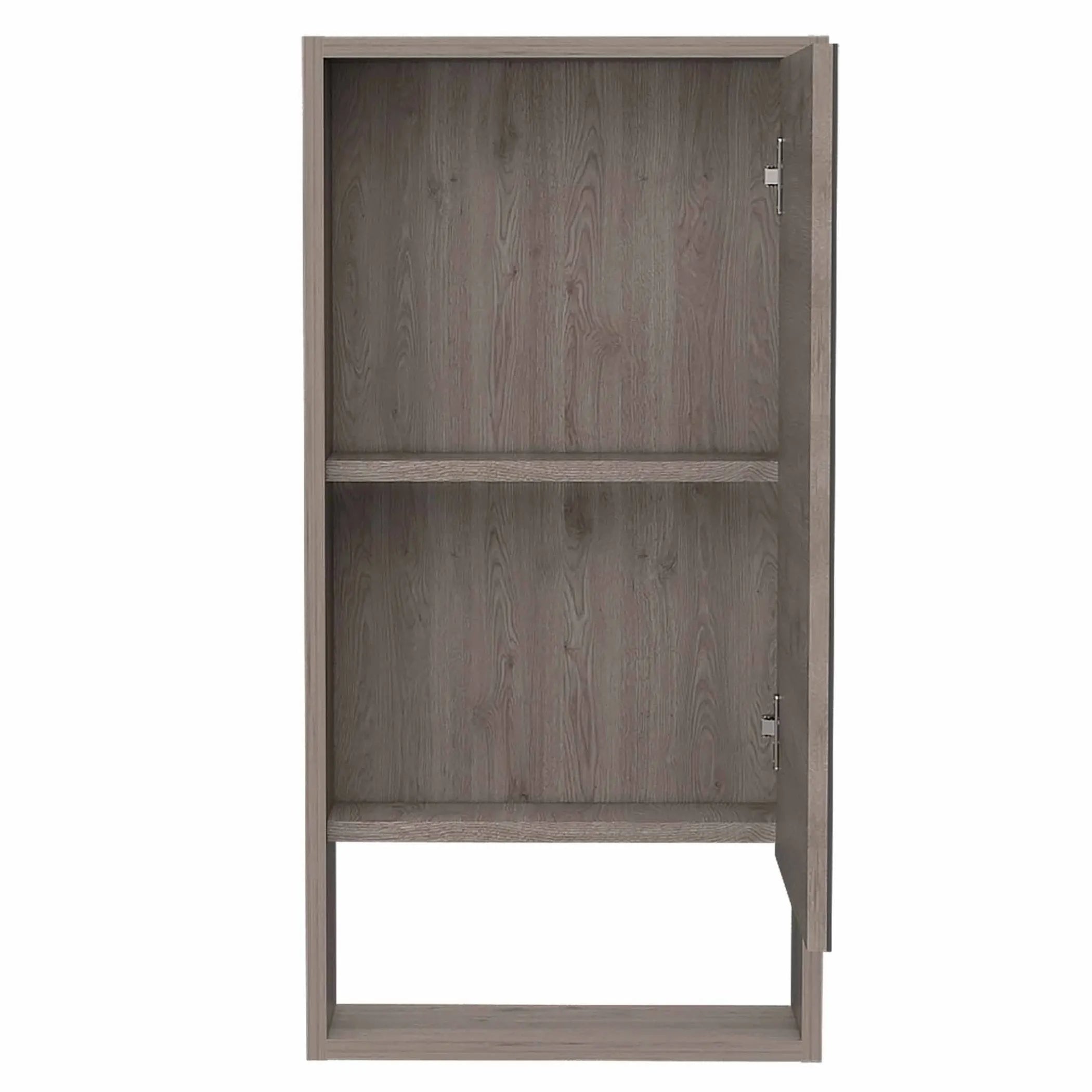 18" Light Gray Wood Floating Double Door Bathroom Vanity And Medicine Cabinet With Mirror
