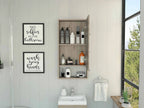 18" Light Gray Wood Floating Double Door Bathroom Vanity And Medicine Cabinet With Mirror