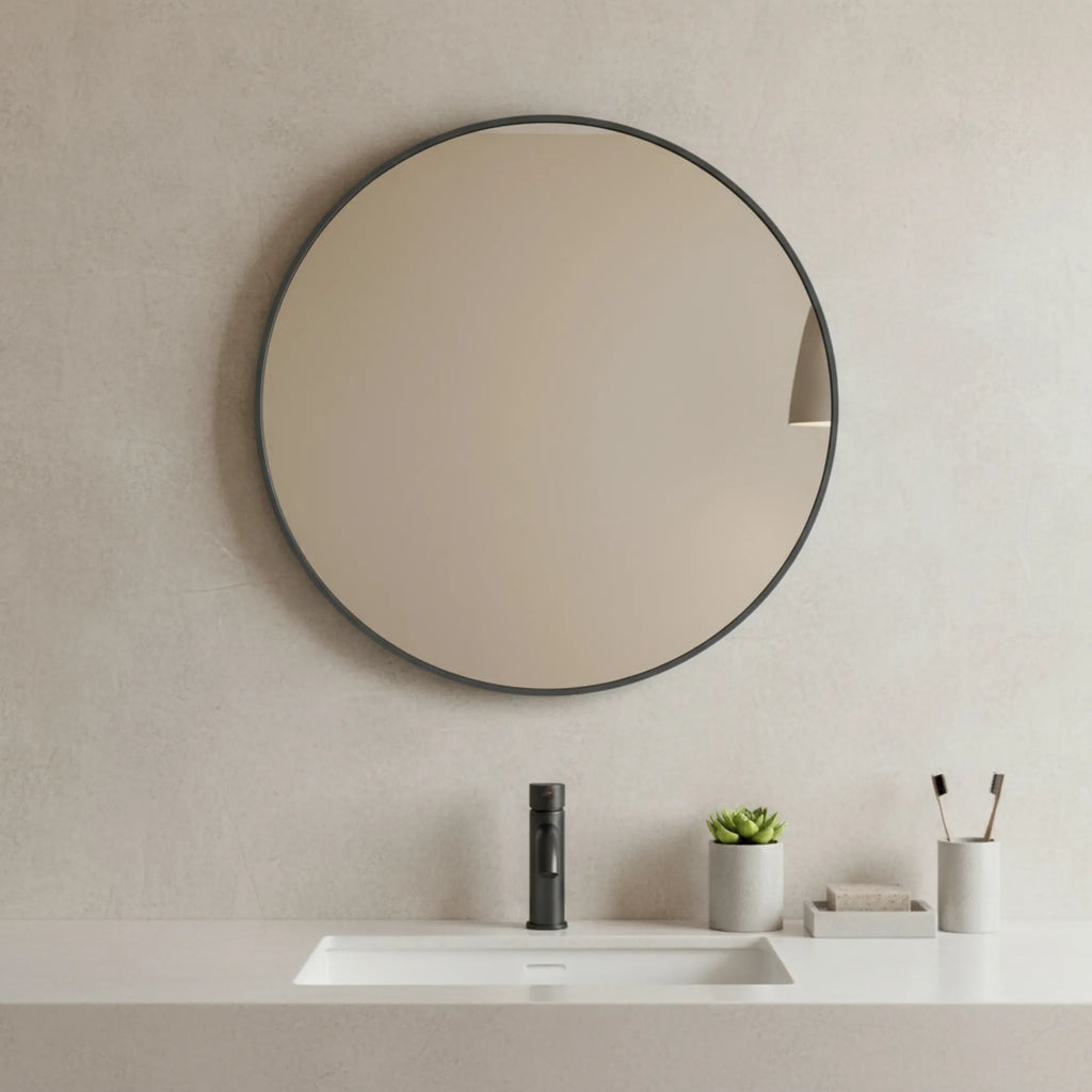 Metal Round Framed Bathroom Vanity Mirror