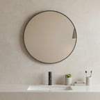 Metal Round Framed Bathroom Vanity Mirror