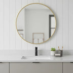 Metal Round Framed Bathroom Vanity Mirror