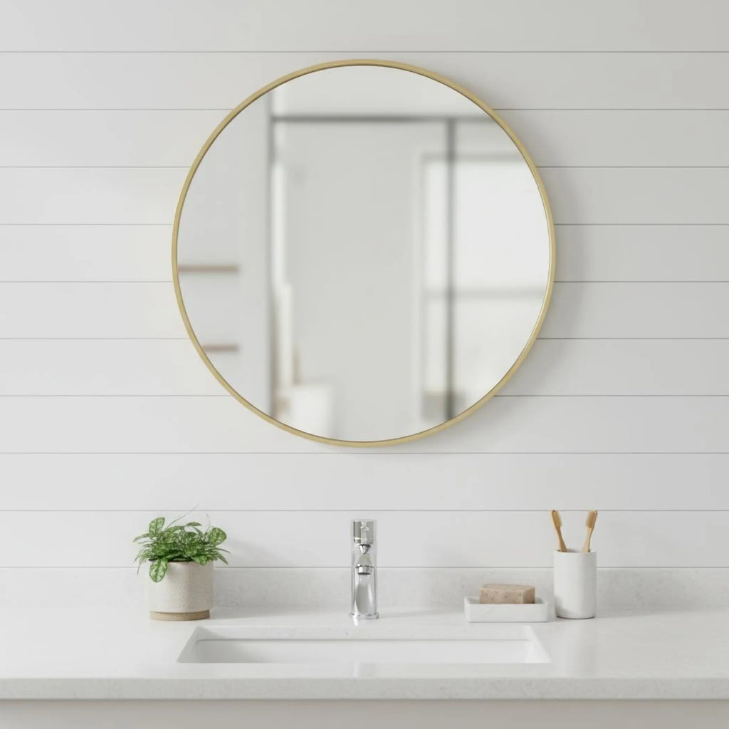 Metal Round Framed Bathroom Vanity Mirror