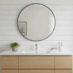 Metal Round Framed Bathroom Vanity Mirror