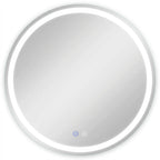 28" Silver Round Lighted Frameless Bathroom Vanity Mirror