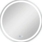 28" Silver Round Lighted Frameless Bathroom Vanity Mirror