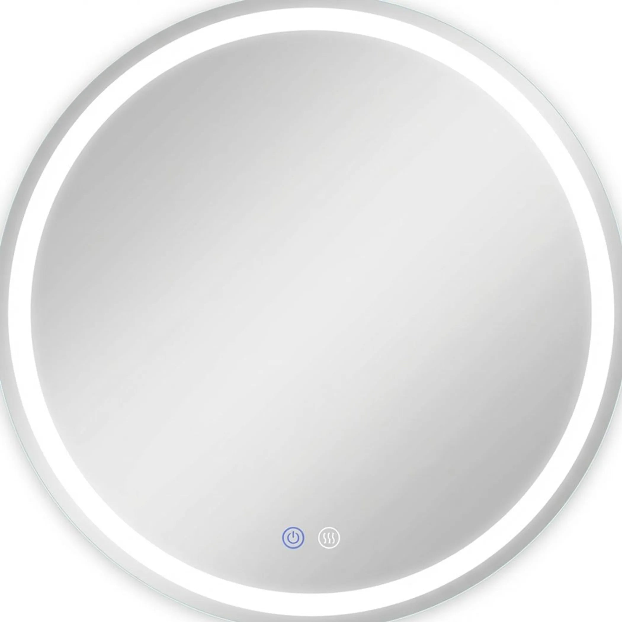 28" Silver Round Lighted Frameless Bathroom Vanity Mirror