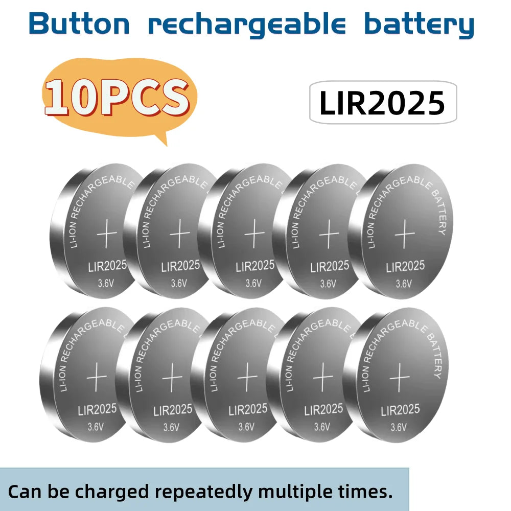 2-10PCS LIR2032 LIR2025 LIR2016 Rechargeable Battery CR2032 CR2025 CR2016  Lithium charging Can Replace CR2032 for watches
