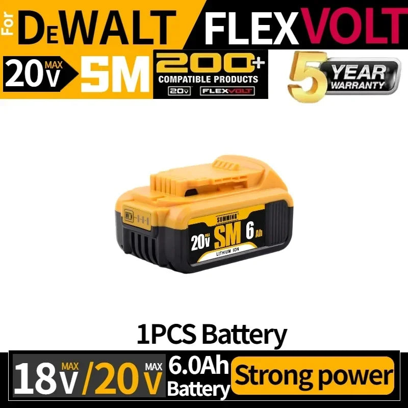 20V 6.0Ah MAX rechargeable lithium-ion battery can replace Dewalt 18/20V battery suitable for Dewalt tool DCF850 DCD796 DCF922