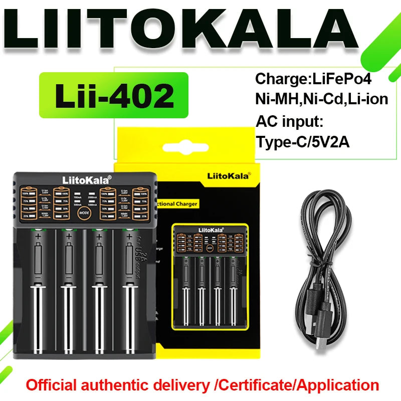 LiitoKala Lii-600 3.7V 3.85V Li ion 18650 1.2V 1.5V Ni MH AA AAA 3.2V/3.65V LiFePO4 Rechargeable Smart Repair LED Charger