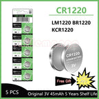 CR1220 45mAh LM1220 BR1220 KCR1220 3V Lithium Battery For Toy Watch Scale Calculator Car Remote Control Mouse Button Coin Cell