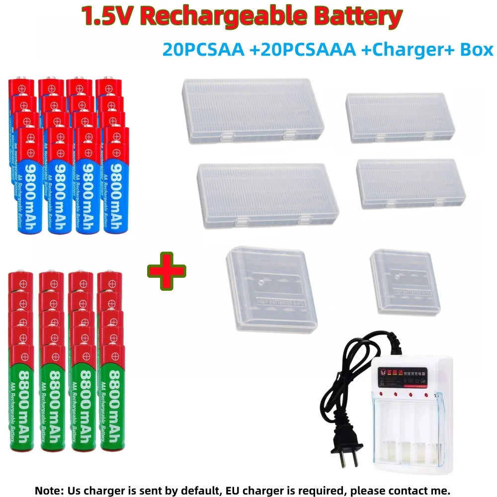 NEW 8800mAh/9800mAh Rechargeable Battery AA/AAA  Alkalinity Battery 1.5V AA/AAA Battery for Clocks Mice Computers Toys So on