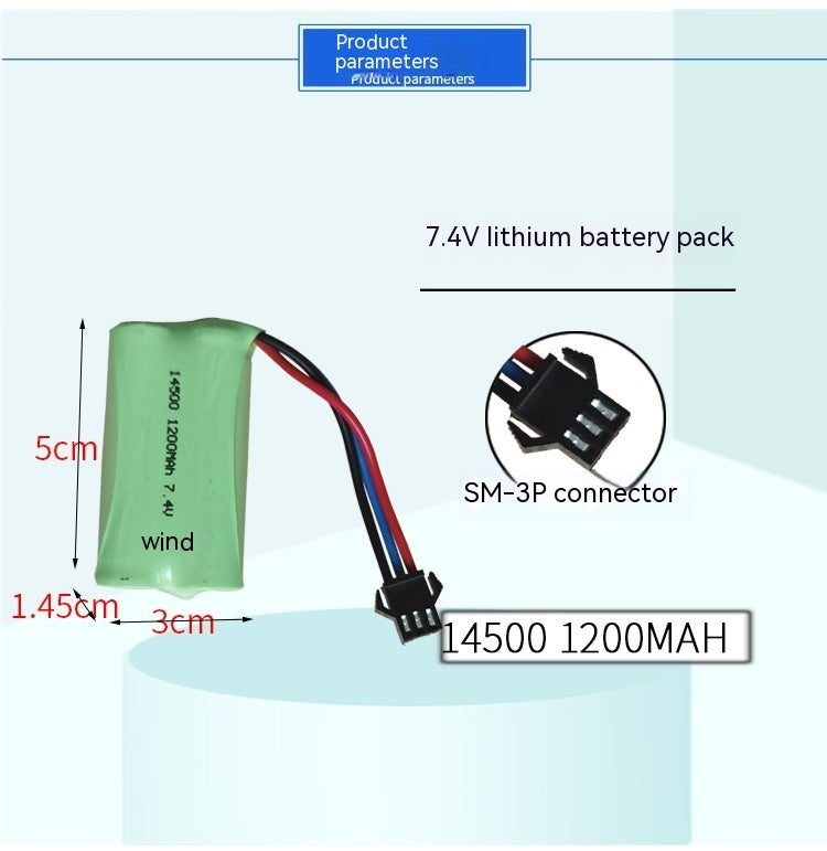 Electric Toy 14500 Lithium Battery 3.7V 18650 7.4V