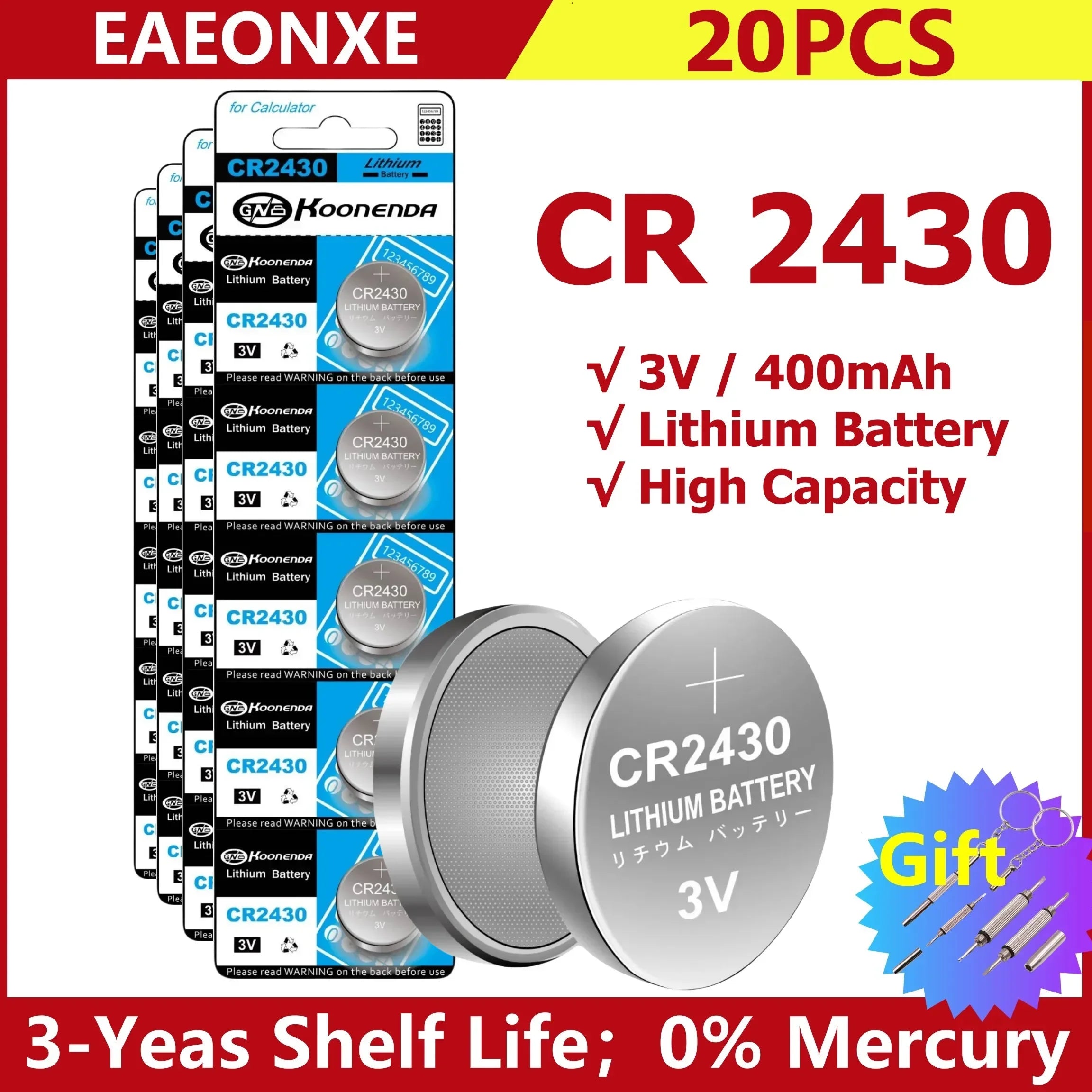 2-50pcs NEW CR2430 3V Lithium Battery CR 2430 DL2430 BR2430 Button Coin Batteries for Key Fob Watch Alarm Clock Remote Control