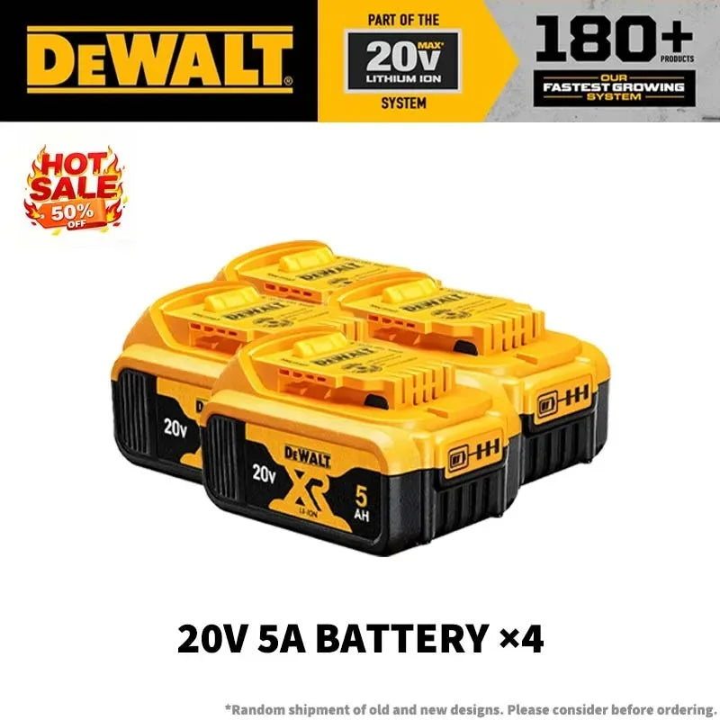 Original DEWALT 20V 5Ah Lithium Battery DCB805 with Full Protection & Long Lifespan Fast Charging 9Ah,6Ah,5Ah,2Ah High Capacity