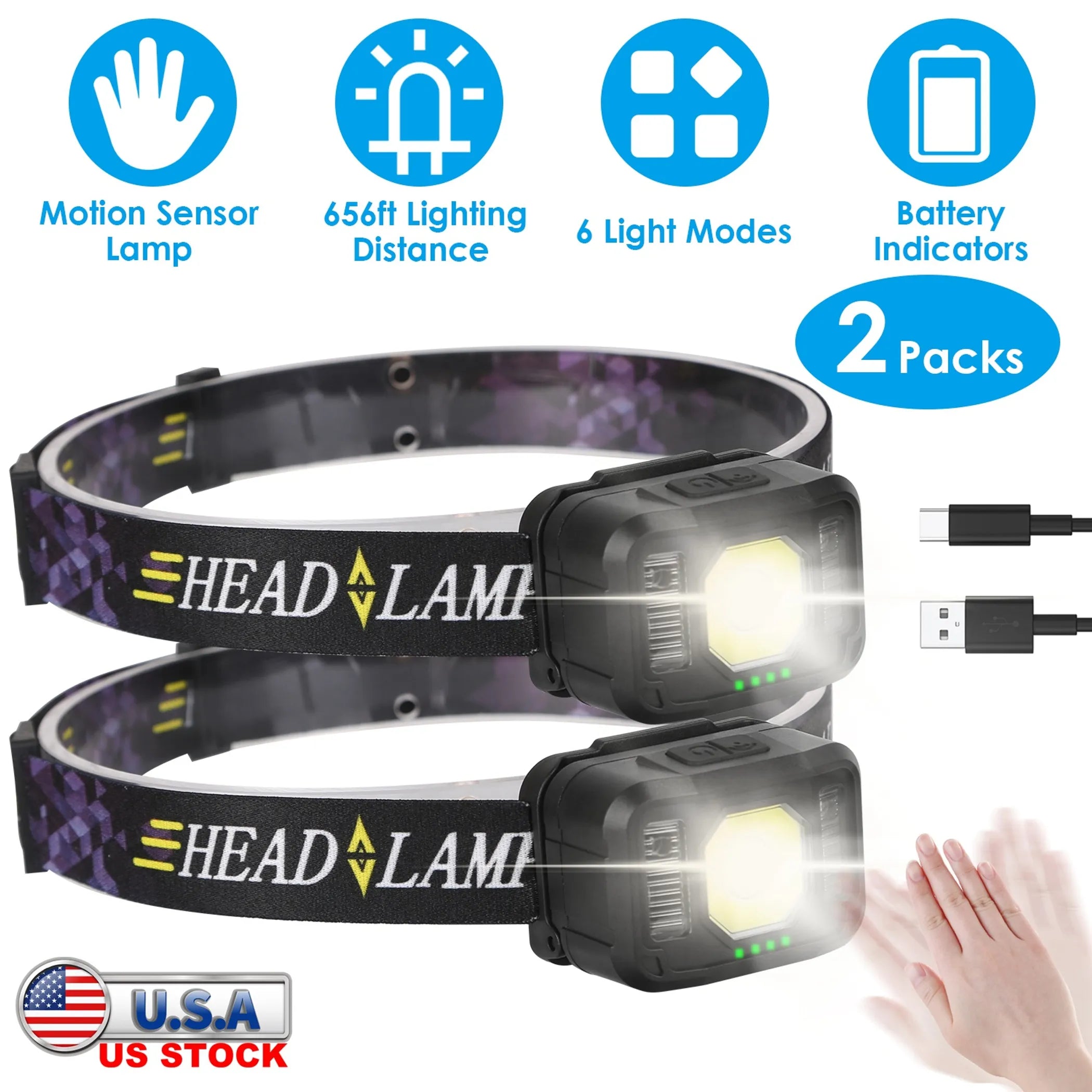 2Packs Rechargeable Motion Sensor