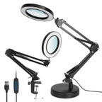 2-in-1 LED Magnifier Desk Lamp 8x Magnifying Glass