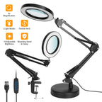 2-in-1 LED Magnifier Desk Lamp 8x Magnifying Glass