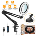 2-in-1 LED Magnifier Desk Lamp 8x Magnifying Glass