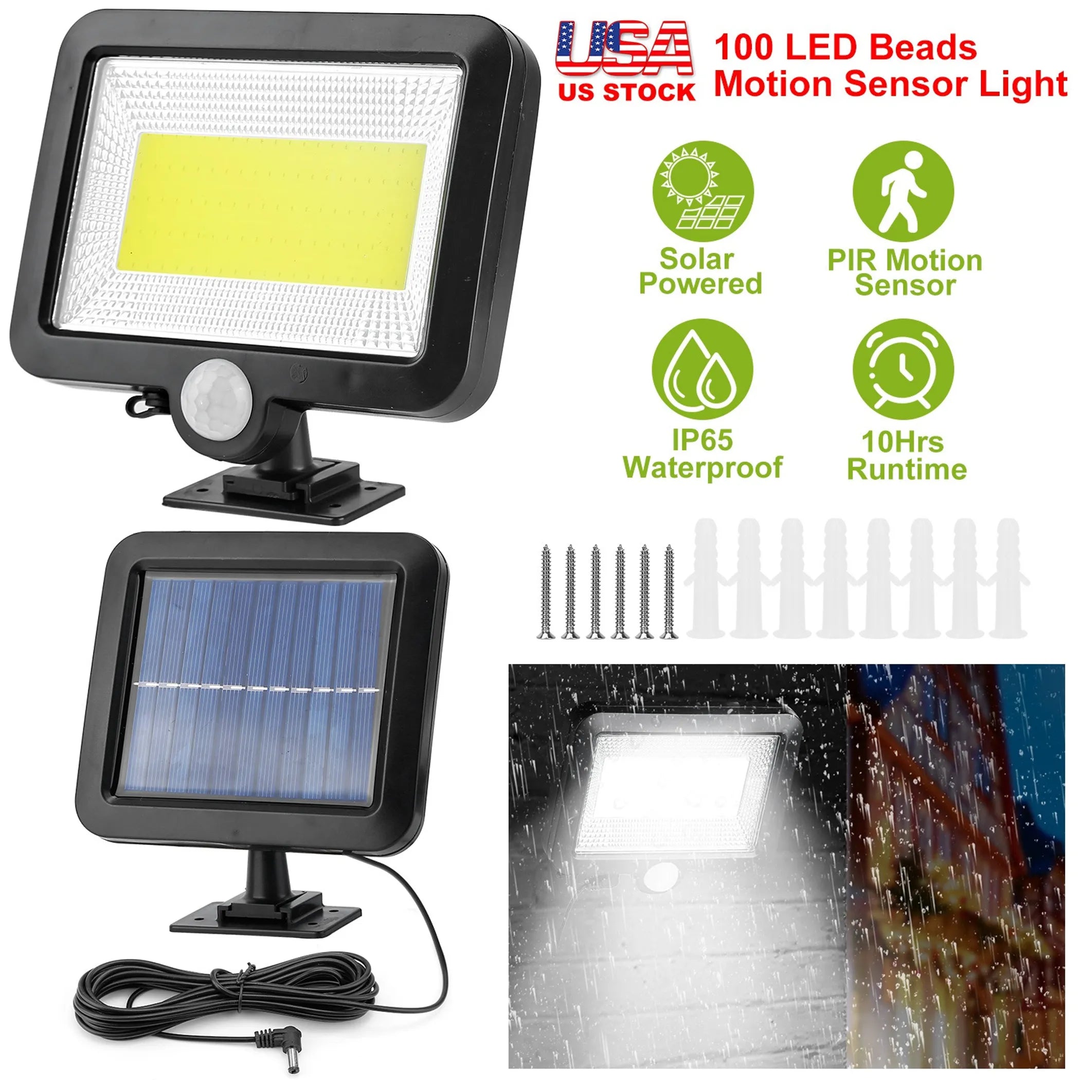 Solar Powered Wall Lights Outdoor 100 LED