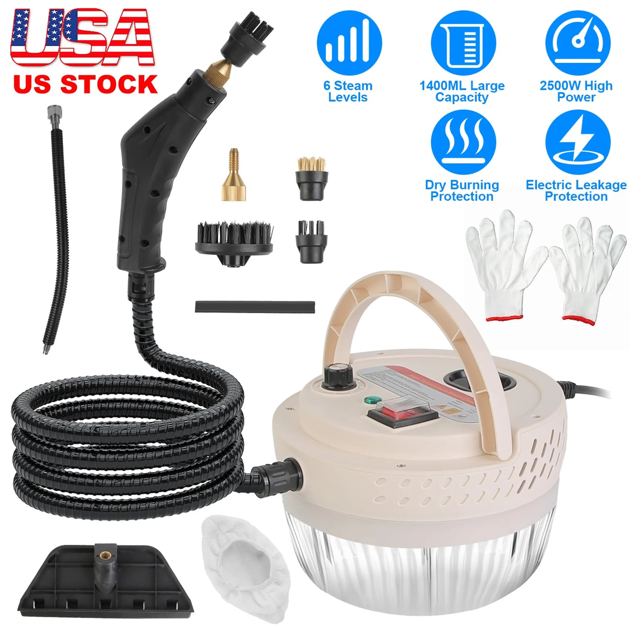 2500W Handheld High Temperature and Pressure Steamer Cleaner