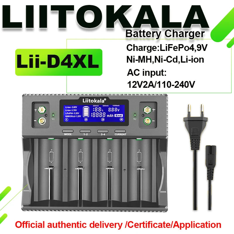 LiitoKala Lii-600 3.7V 3.85V Li ion 18650 1.2V 1.5V Ni MH AA AAA 3.2V/3.65V LiFePO4 Rechargeable Smart Repair LED Charger