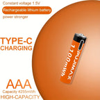 PUJIMAX AA/AAA Rechargeable Lithium Batteries, 1.5V, USB-C Charging, Up to 1500 Cycles