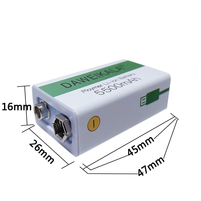 9V Multimeter Rechargeable Lithium-ion Battery