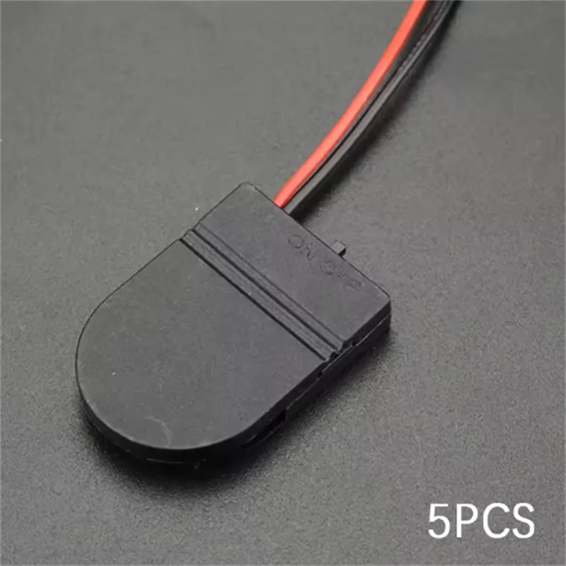 5PCS Single Slot CR2032 CR 2032 Button Coin Cell Battery Holder Case Cover With ON-OFF Switch leads Wire 3V Battery Box