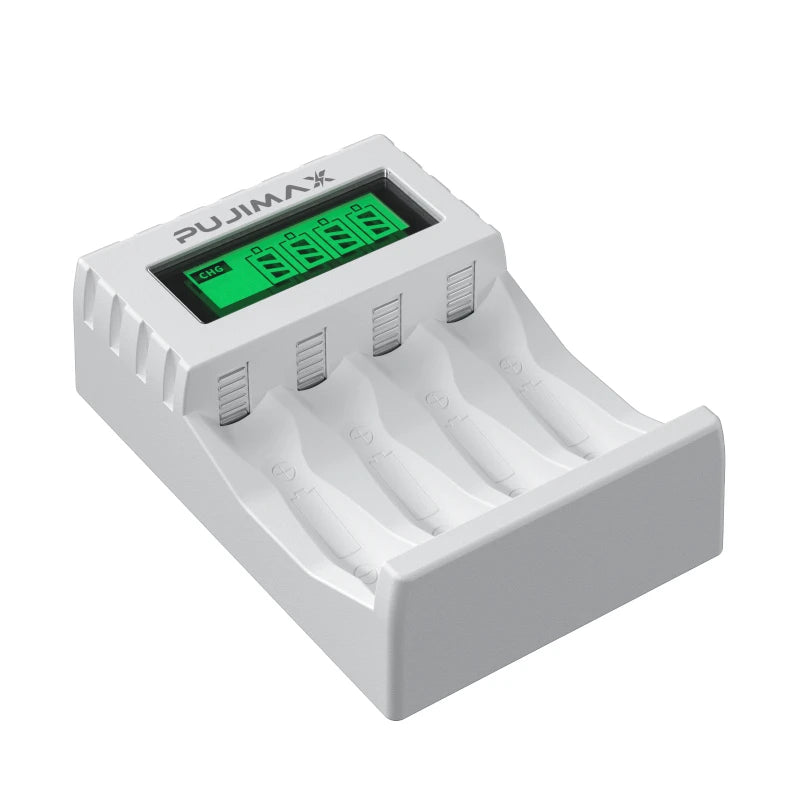PUJIAMX AA/AAA Rechargeable Battery Charger LCD Display Portable Adapter USB Cable TypeC Batteries Interface Fast Charging Tool