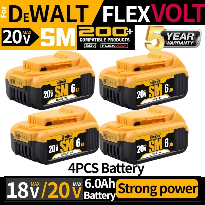 20V 6.0Ah MAX rechargeable lithium-ion battery can replace Dewalt 18/20V battery suitable for Dewalt tool DCF850 DCD796 DCF922