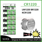 CR1220 45mAh LM1220 BR1220 KCR1220 3V Lithium Battery For Toy Watch Scale Calculator Car Remote Control Mouse Button Coin Cell