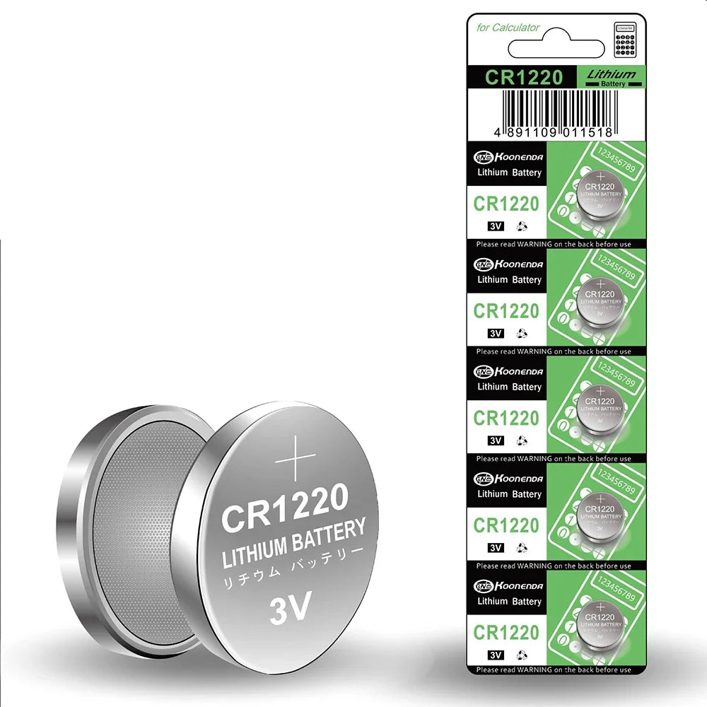 CR1220 45mAh LM1220 BR1220 KCR1220 3V Lithium Battery For Toy Watch Scale Calculator Car Remote Control Mouse Button Coin Cell