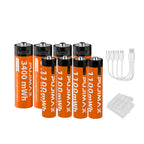 PUJIMAX AA/AAA Rechargeable Lithium Batteries, 1.5V, USB-C Charging, Up to 1500 Cycles