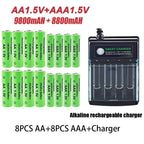 Original AA Rechargeable AAA Battery 1.5V AA 9800mAh/AAA 8800mAh for Clock Radio Video Game Digital Camera AA AAA Charger