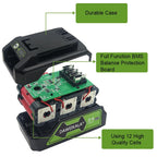 For Greenworks 24V 6.0Ah Lithium Battery for Greenworks 24V 48V Tools MO24B410 MO48L4211 HT24B210 21342