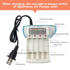 AA  AAA Battery Fast Charger 220V Ni-Cd 4 Slots Rechargeable Smart Charger US / EU Plug for 1.2V Battery Charging With Cover