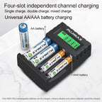 PUJIMAX 4 Slots 1.2V Smart Battery Charger LCD Display For AA/AAA NiCd NiMh Rechargeable Battery Portable Fast Charging Adapter