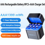 NOHON 1.5V AA 3600mWh/AAA 1300mWh Rechargeable Battery for Toy Game Console Mouse Remote Control Doorbell Blood Pressure Monitor