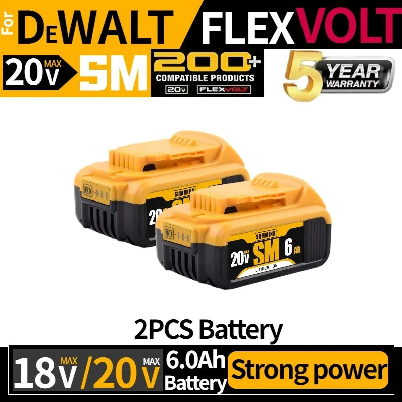 20V 6.0Ah MAX rechargeable lithium-ion battery can replace Dewalt 18/20V battery suitable for Dewalt tool DCF850 DCD796 DCF922