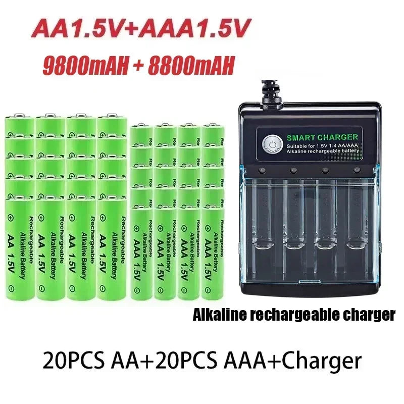 Original AA Rechargeable AAA Battery 1.5V AA 9800mAh/AAA 8800mAh for Clock Radio Video Game Digital Camera AA AAA Charger