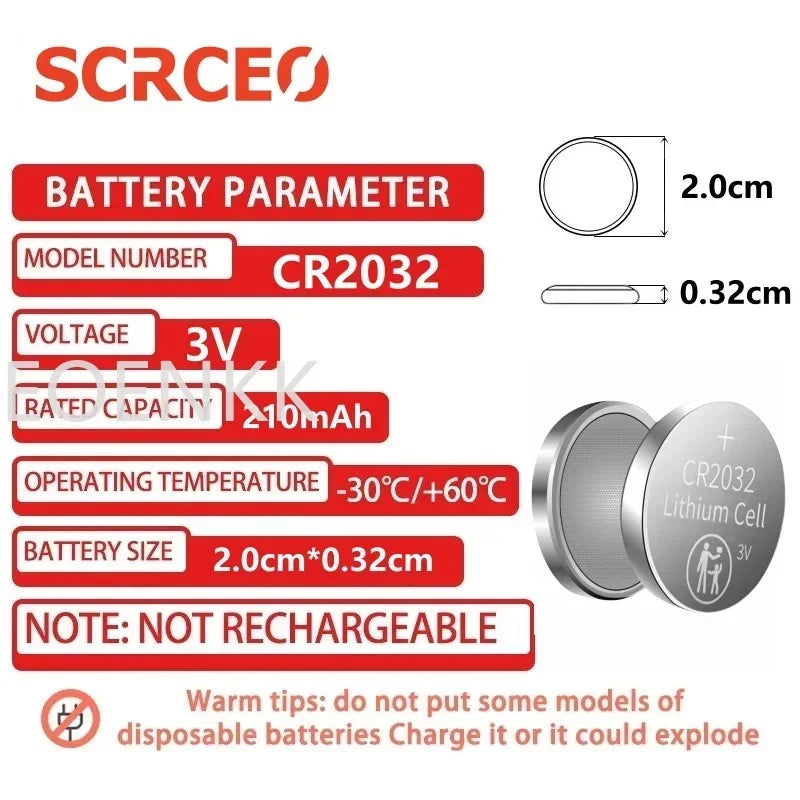 New2-50PCS CR2032 3V Lithium Battery CR 2032 Button Battery For Watch Toy Calculator Car Remote Control Button Coin Cell