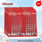 50PCS 1.55V AG13 pila LR44 L AG1 AG3 AG4 AG10 AG12 SR44 Button Batteries A76 LR1154 GP7 Cell Coin Watch Toys Remote Battery